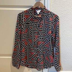 Express Portofino Slim Button-Up Shirt Blouse Size M